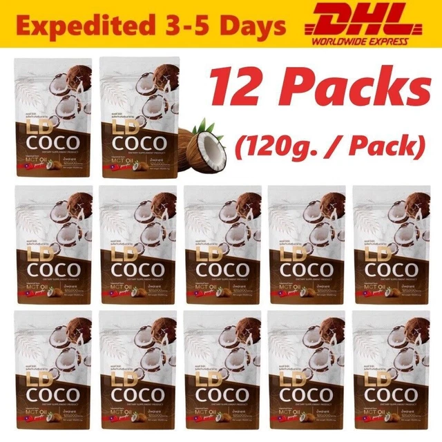 12 PACKS LD COCO Coconut MCT Oil Powder Cold Pressed Weight Control ...