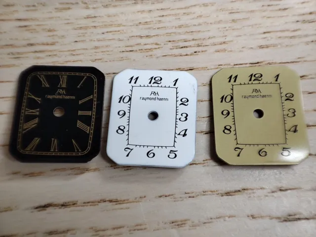 Raymond Haenni quadranti per orologi bianco nero color oro 17,8 mm lotto di...
