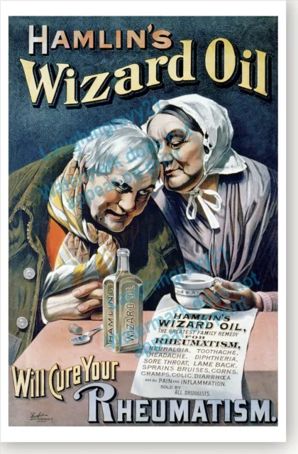 Hamlin's Hamlins Wizard Oil Retro Rheumatism Cure Quack Medicine Poster