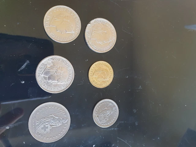 Monnaie Suisse. Lot de 6 pieces