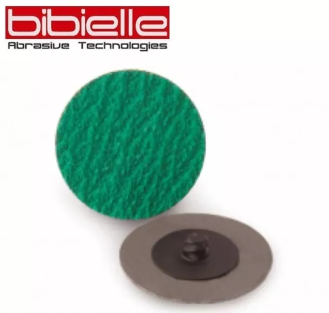 10 x BIBIELLE Zirconium & Aluminium 51-76mm Quick Change Roloc Discs 36-120 Grit 3