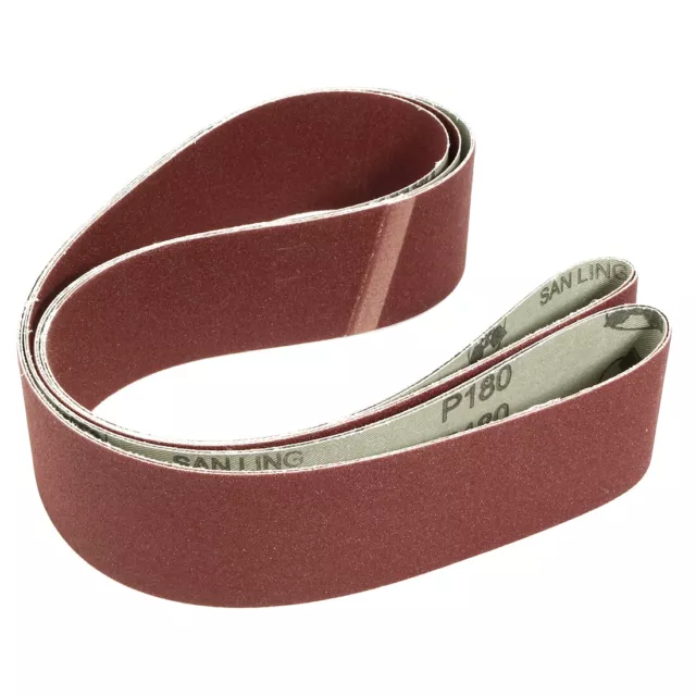 2-Inch x 72-Inch Aluminum Oxide Sanding Belt 180 Grits Lapped Joint 2pcs