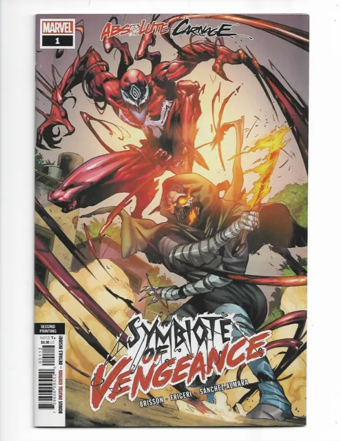 Absolute Carnage Symbiote Of Vengeance #1 - NM-Variant-2nd Print-Marvel- 2019