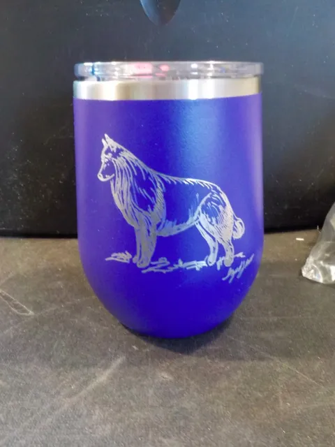 Belgian Tervuren hand engraved and signed stainless steel wine cup