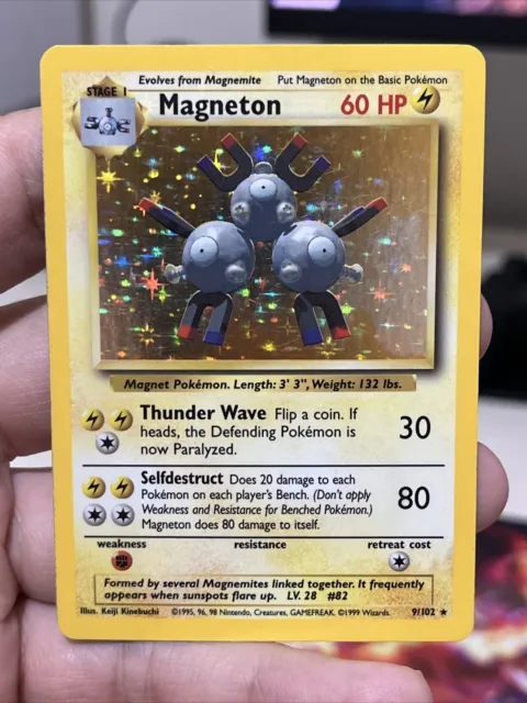 Pokemon TCG Cards Magneton 9/102 Base Set Holo Rare WOTC