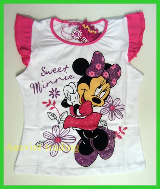 BNWT Minnie Mouse Girls kids cartoon Top T-shirt Tshirt 100% cotton