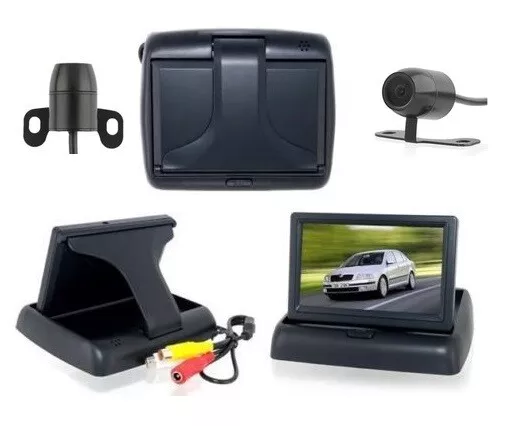 Kit Monitor Lcd A Scomparsa Tft 4.3 Video Auto Camper Con Telecamera Retromarcia