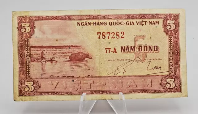 SOUTH VIETNAM Banknote 5 DONG 1955-1962 (ND)  P-7 ~ Circulated ~