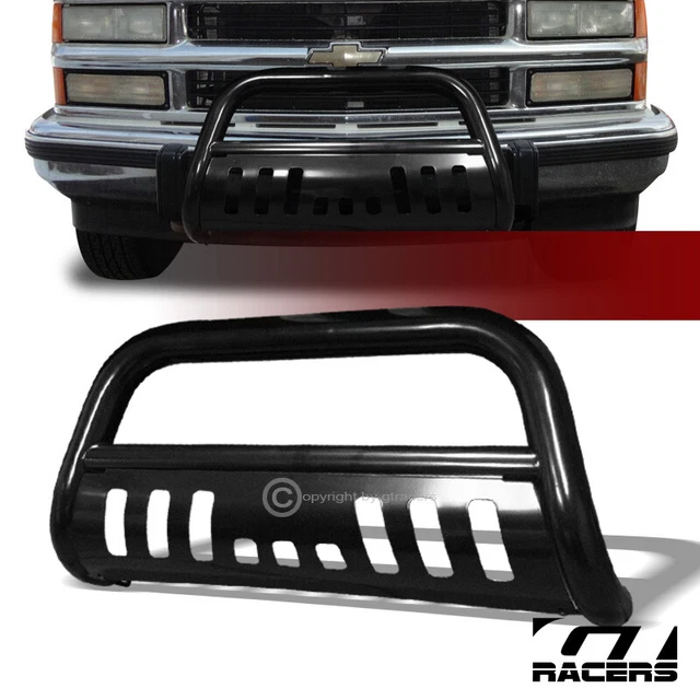 For 1988-2000 Chevy C10 CK C/K Silverado Black Bull Bar Push Bumper Grille Guard