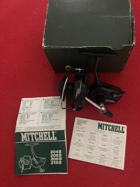 ANCIEN MOULINET MITCHELL 304 (Bon Etat) + Bobine + Boite + Depliant EUR