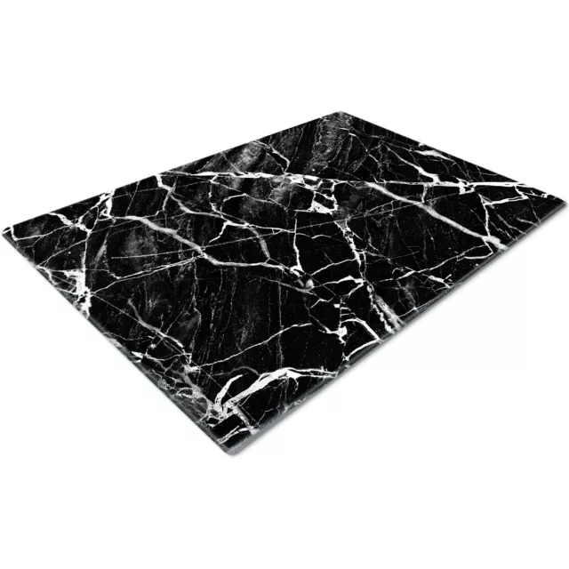Glass Chopping Cutting Board Work Top Saver Large Marble Effect Black White