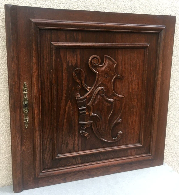 Large antique french Henri II style door Mid-1900's woodwork sculpture