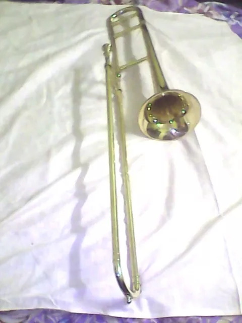 Slide Trombone Of Pure Brass Produced In Golden Polish+Box+Mouthpc+