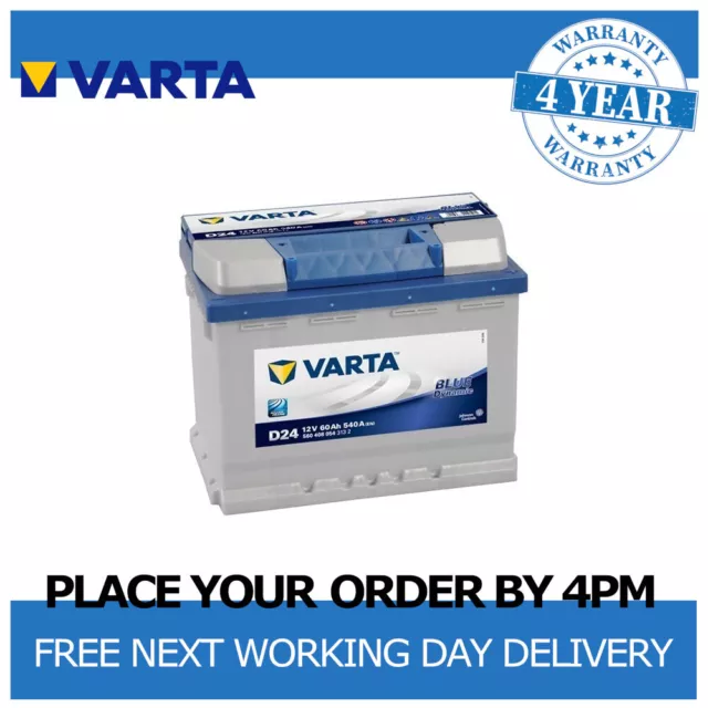 VARTA D24 CAR Battery 12V Blue Dynamic Sealed Calcium 4 Yr Warranty Type  027 £71.88 - PicClick UK