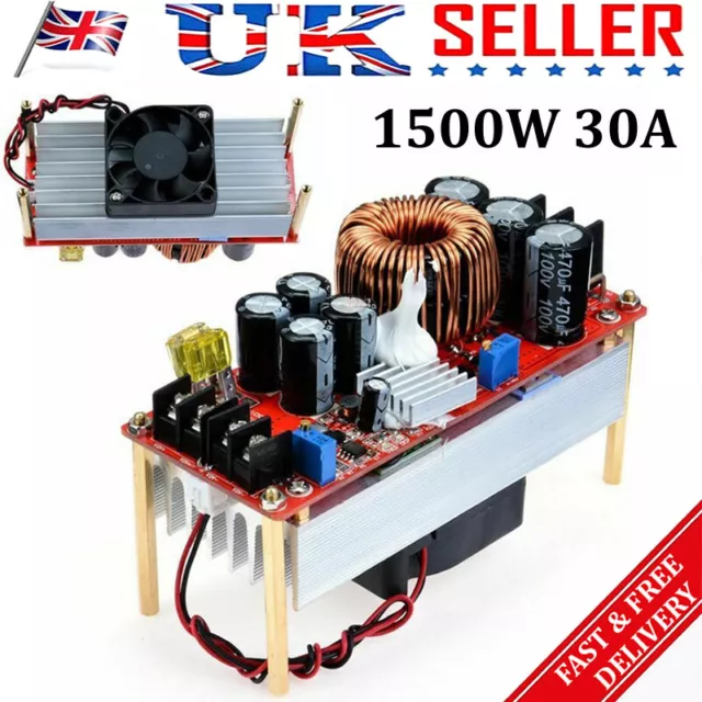 1500W 30A DC-DC Boost Converter 10-60V to 12-90V Step Up Power Supply Module NEW