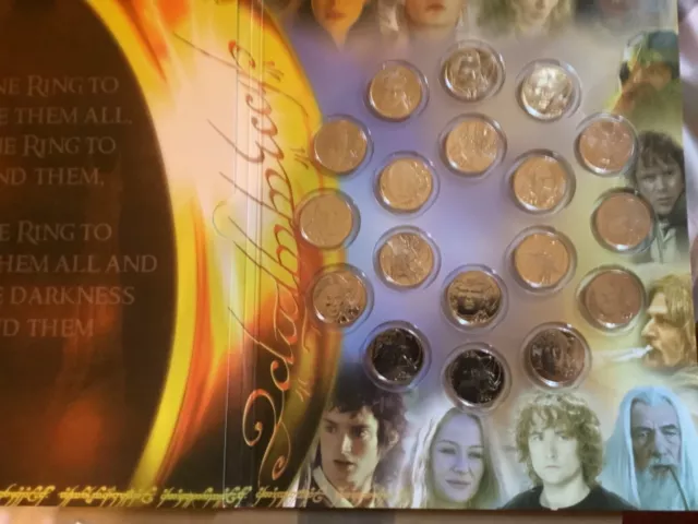 Lord Of The Rings Official New Zealand Coins Set Of 18x & Official Movie Guide