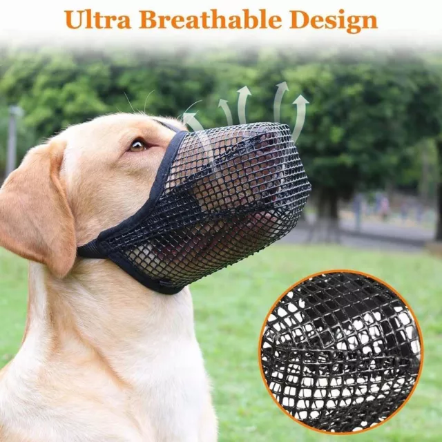 Pet Dog Adjustable Bark Bite Mesh Mouth Muzzle Grooming Anti Stop Chewing Pets.