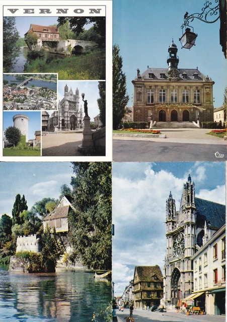 LOT DE 4 cartes postales postcards 10x15cm VERNON EURE 4 EUR 2,06 ...