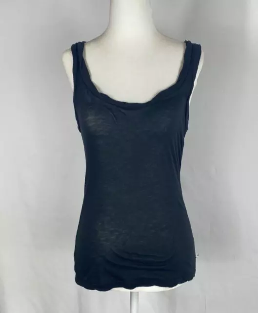 James Perse Women’s Black Tank Top Size 1 Small Scoop Neck