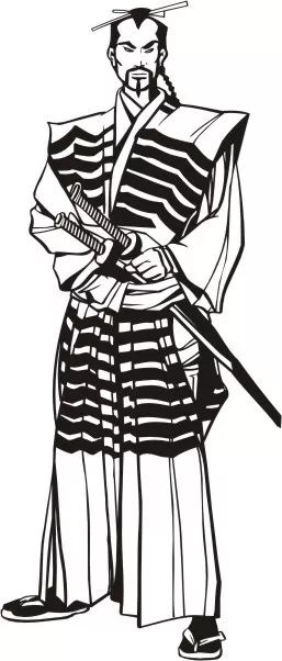 Samurai №2 Wandtattoo Aufkleber Krieger MATT Kämpfer Japan oracal Deco