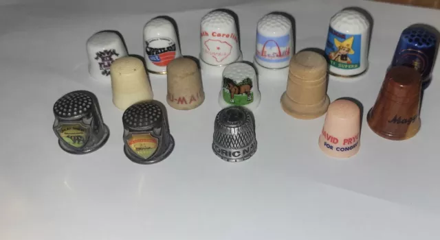 Vintage Sewing Thimbles 15 Piece