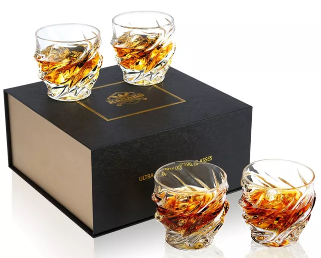 KANARS Verre à whisky 4 pièces verres en cristal tasses gobelet 260ml