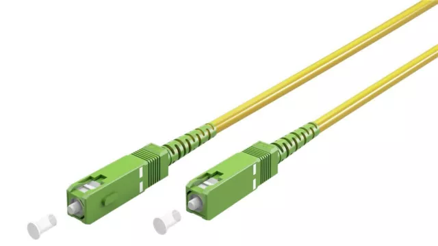 3x Glasfaserkabel (FTTH), Singlemode (OS2) Yellow, (Simplex), 30 m; SC-APC (8°)