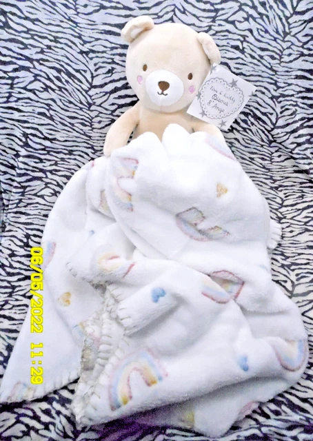 Ce/ Doudou Peluche Couverture 70/70Cm Ours 22Cm Tom Et Kiddy Bisous D'ange  Neuf