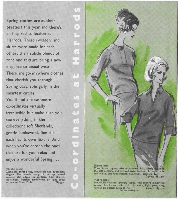 VINTAGE BROCHURE HARRODS Department Store London Knitwear Fashion