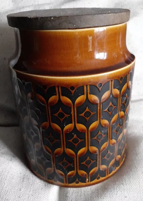 Vintage Retro Hornsea Pottery Brown Heirloom Jar With Lid - 15 cms