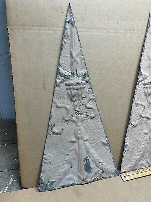 3 pc Lot of 24" x 12" Antique Ceiling Tin Christmas Tree Forms Art Craft Decor 2