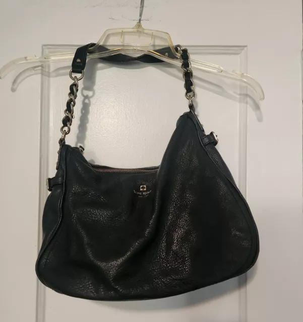 Kate Spade NY Pine Street Finley Pebbled Leather Black Medium Shoulder Hobo Bag