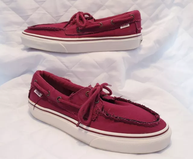 Zapatos VANS Zapato Del Barco - Con cordones - Retro Fray - Vino - Para hombres Reino Unido Talla 7 - En muy buena condición