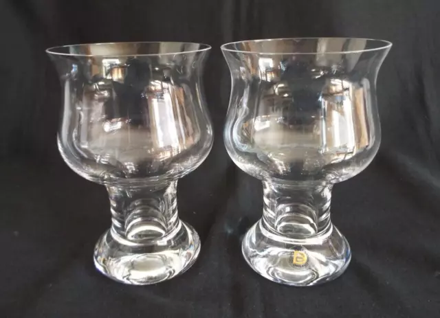 2 x DARTINGTON CRYSTAL 15 cm HURRICANE LAMPS