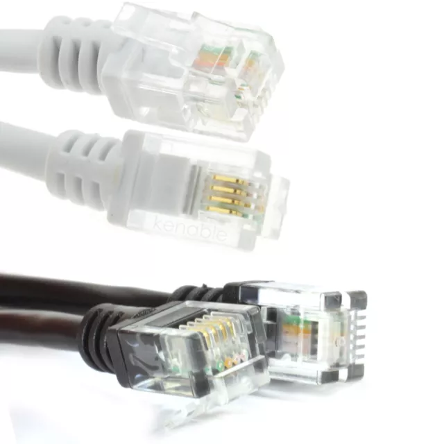 High Speed RJ11 Modem Cable ADSL 2+/Fibre BT/Sky Broadband 1m/2m/3m/5m/10m LOT