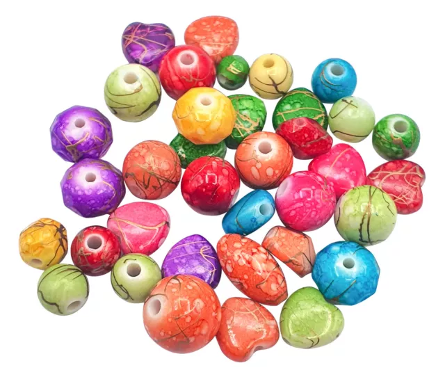 Perles pour enfant opaques assorties 0,7 à 1,7 cm 13g