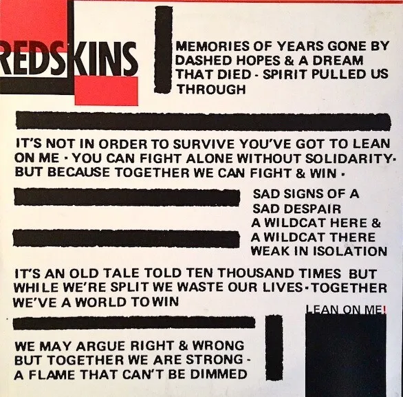 Redskins Lean on me UK original 1st pressing vinyl 12"