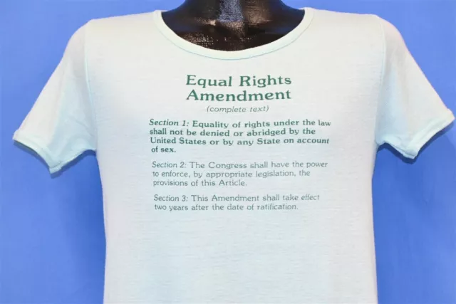 vtg 70s EQUAL RIGHTS AMENDMENT ERA POLITICAL FREEDOM WOMEN'S t-shirt SMALL S