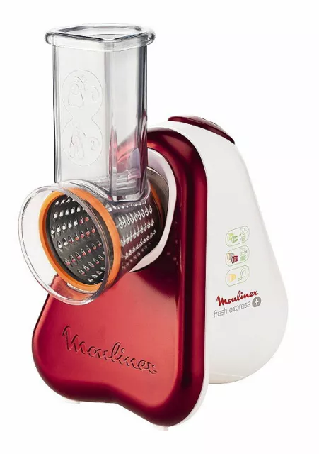 Moulinex DJ756G Fresh Express Plus elektrisches Schnitzelwerk 200W Rot,Weiß