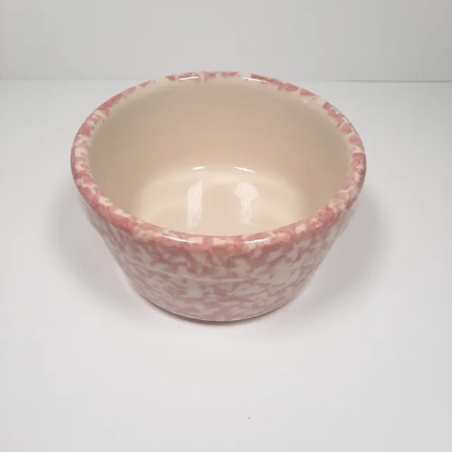 Roseville Pink Spongeware Pottery 5" Bowl From The Workshops of Gerald Henn
