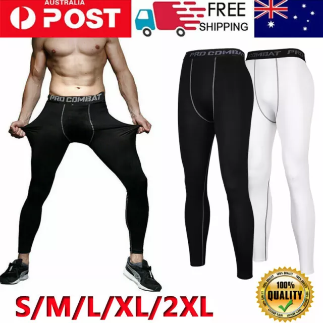 Mens Compression Pants Long Leggings Base Layer Running Workout Gym Sports Slim