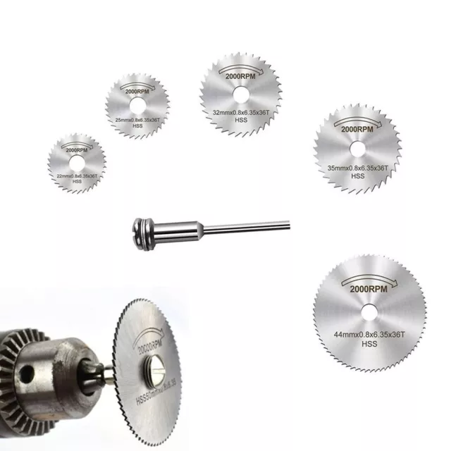 6pcs Metal Wheel Cutting Blades Mini Wheel Discs Mandrel  Drills