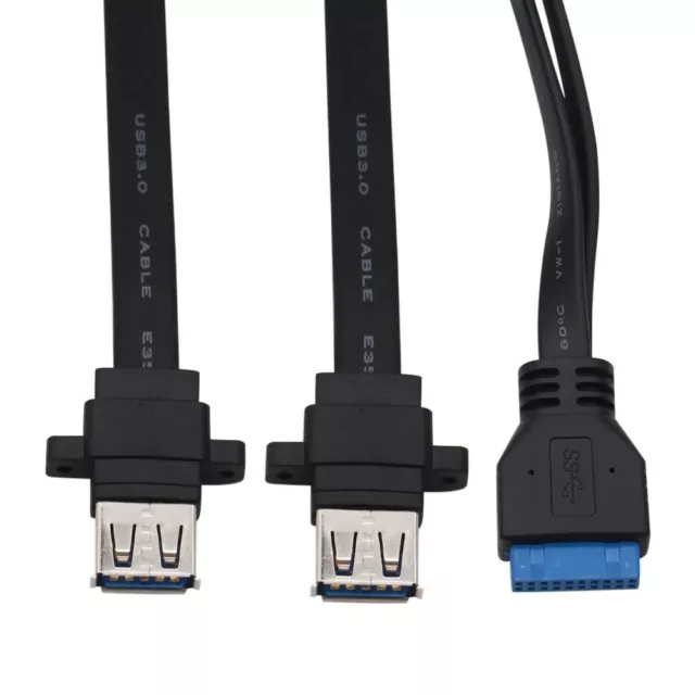 Dual USB 3.0 Female to 20 Pin Header Motherboard Adapter Cable Extension Cable