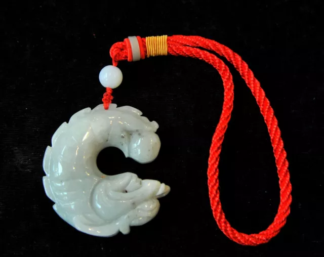 Natural Green Jade Carved Dragon 3