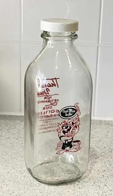 1995 Warner Bros Taz Souvenir Milk Bottle 946 ml 22 cm's tall