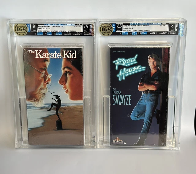 GRADED IGS VHS Lot Karate Kid & Road House, Factory Sealed New Not