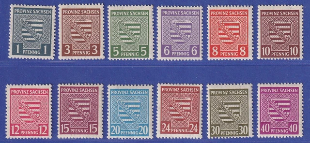 SBZ Provinz Sachsen Wappen Mi.-Nr. 73-84 X  kpl. Satz 12 Werte **