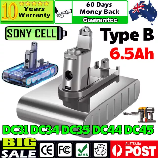 Upgraded 5.0Ah For Dyson DC34 DC44 Animal DC45 Cordless Vacuum