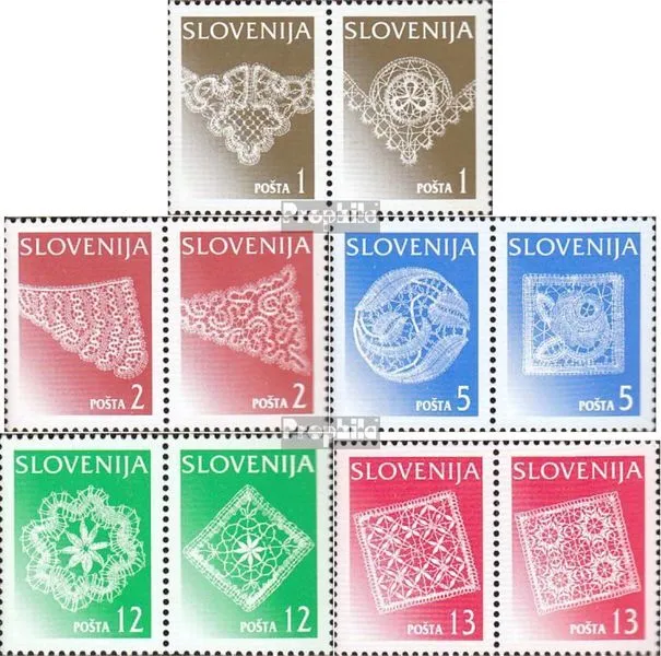 Briefmarken Slowenien 1997 Mi 153y III/IV-161y III/IV Paare floureszierender Auf