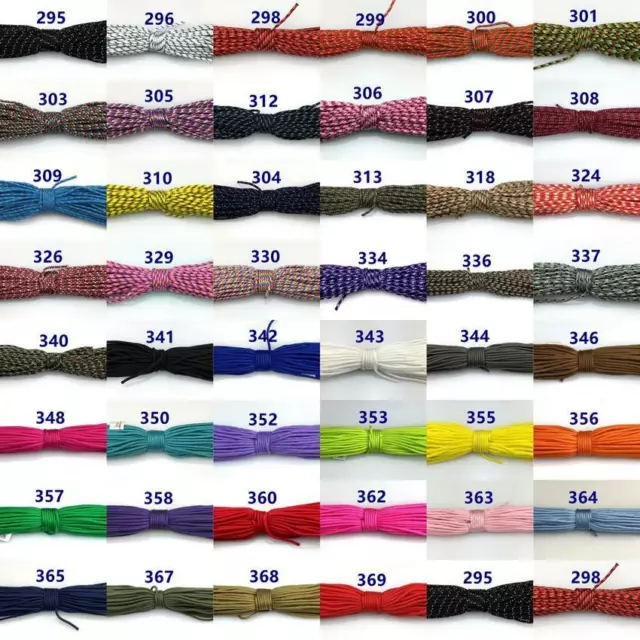 New Color! 50-100FT One Stand 2mm Paracord Parachute Cord Tent Lanyard Rope UK